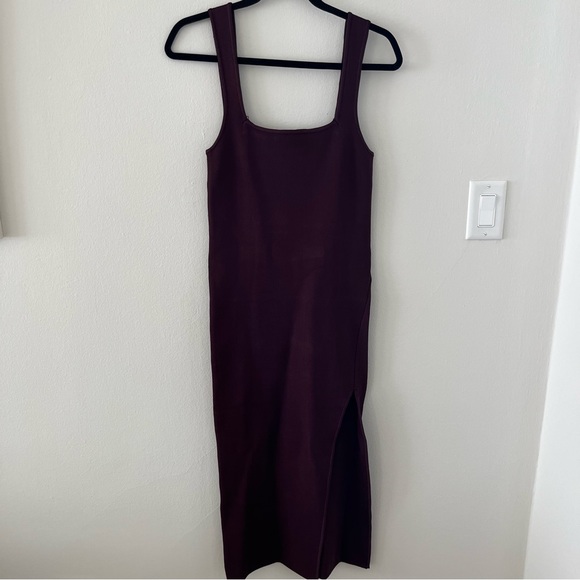Shona Joy Basic Square Neck Midi Dress Size Medium Cocoa - Picture 6 of 10
